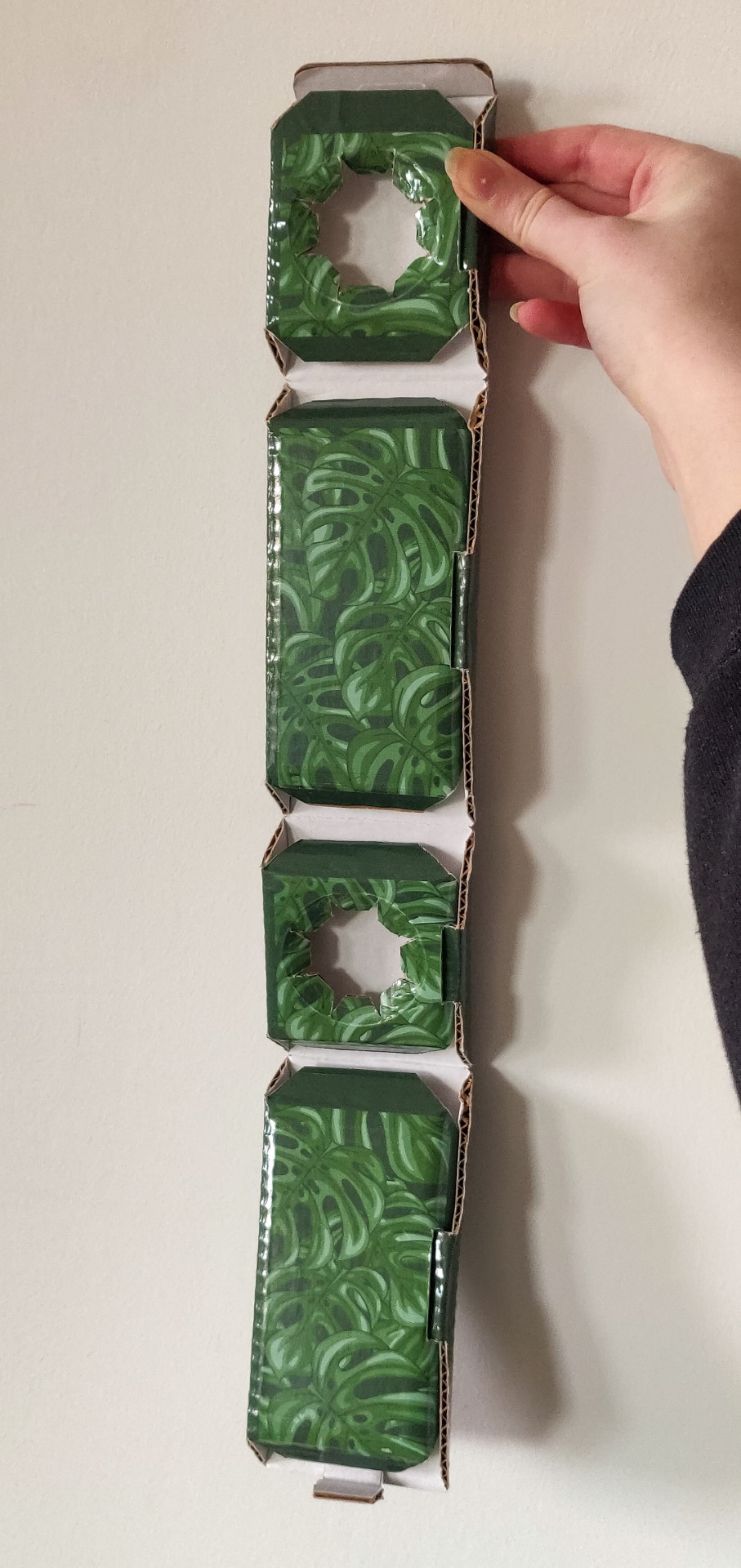 Showing the internal side of this wrap design, which used a leafy print to communicate freshness in the product